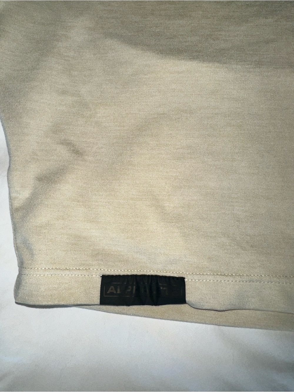 Alphalete Short Sleeve Crop Tee in Beige - Picture 2 of 3